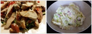 Leckerer Salat mit Putenstreifen und Spitzkohlstreifen in Carbonara Sauce