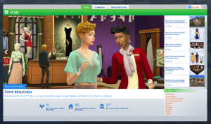 Sims4 Galerie Startbildschirm für Downloads