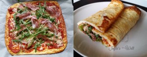 Pizzarolle fertig belegen und zusammenrollen