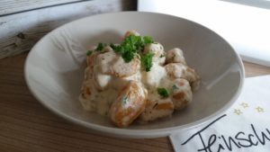 Kürbis Gnocchi in einer Käse Sahne Sauce