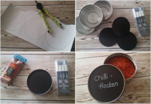 magnetische Gewuerzdosen mit Tafelfolie