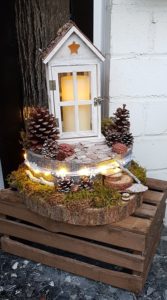 DIY winterlich herbstliche Laternen Dekoration für den Hauseinangang