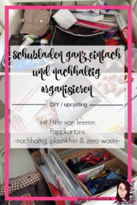 Organsisationshelfer fuer Schubladen aus leeren Cornflakeskartons basteln